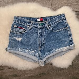 Tommy Hilfiger High Waisted Distressed Shorts